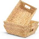 Set of 3 Snack Baskets, Wicker Snack Basket Organizer for Office, Small Wicker Baskets with Handles, (3 Medium Basket) by CozyNest Decor