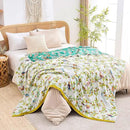 Boho Throw Blanket for Bed, 100% Cotton Soft Rustic Quilt Fall Blanket, 50"x60" Floral Printed Farmhouse Decor Bed Blankets, All Season Rustic Reversible Bohemian Throw Quilt by CozyNest Decor
