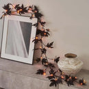Birchlitland Halloween Black Maple Garland with Lights Timer 48 LED Orange and Warm White Fairy Lights, Battery Operated for Indoor and Outdoor Halloween Party Decoration by CozyNest Decor