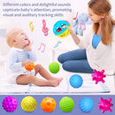 Sensory Balls - Montessori Toys, Multiple Textures Toddler Sensory Toys for Babies 1-3, Hand Catching Baby Balls, Blue Rattle 3-6 Months by TinyTreasures Baby Boutique