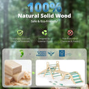 BlueWood 10-in-1 Pikler Triangle Set, Toddler Climbing Toys Indoor, Montessori Climber, Baby Jungle Gyms with Arch, Extra Rope Ladder & Footprint Balance Beam - Emerald Forest by TinyTreasures Baby Boutique
