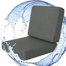 Favoyard Outdoor Deep Seat Cushion Set, 22 x 22 Inch Rainproof & 3-Year Fade Resistant Patio Furniture Cushions, Removable Seat Bottom & Back Cushion covers with Ties for Chair, Sofa, Couch, Dark Grey by GreenHaven Gardens