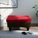 Ottoman Rectangular Storage Ottoman Bench, Flannel Footrest Stool Footstool with Lid for Living Room, Bedroom, Entryway, Red&Black, 35"x23.5"x17.5" by CozyNest Decor