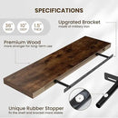 Fun Memories Floating Shelves for Wall 36 Inches, Wood Shelves with Invisible Bracket, 10" Deep Shelves Wall Mounted, Large Floating Shelves for Living Room Bathroom, Rustic Brown, Set of 2 by CozyNest Decor
