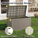 230 Gallon Outdoor Deck Box,Storage Lockable Waterproof Patio Furniture,Garden Tools,Cushions,Pool Accessories Outside Storage Resin Box(Grey) by GreenHaven Gardens