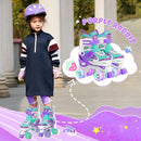 PAPAISON Adjustable Roller Skates for Girls Illuminating Wheels, Kids Toddler Rollerskates Ages 4-6 5-8 8-12 by TinyTreasures Baby Boutique