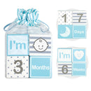 I'm Solid Wood Monthly Weekly Yearly Milestone Age Blocks, Newborn Gifts & Keepsakes for Picture Props (4 Pcs/Blue) by TinyTreasures Baby Boutique