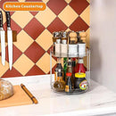 2 Tier Lazy Susan Turntable for Cabinet,Countertop,Pantry,9.5"W Spinning Seasoning Organizer,Double Rotating Kitchen Spice Rack Organizer and Condiments,Medicine,Vitamin Bottle Organizer Carousels,1Pc by CozyNest Decor