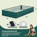 Raised Garden Bed Green, 8x4x1FT Garden box Outdoor for Gardening Vegetables Flower, Garden Raised Planter Box Large, Metal Raised Bed by GreenHaven Gardens