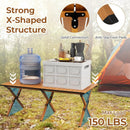 GYMAX Folding Camping Table, Aluminum Roll-Up Picnic Table with Carrying Bag, Portable Low Beach Table for Outdoor Travel, Hiking, Party, BBQ, Backyard by GreenHaven Gardens