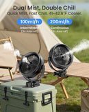Koonie 10000mAh Battery Operated Misting Fan with Clip, Portable 8'' Mist Fan for Desk with Max. 48 Hours Runtime, 3Speeds, 2 Spray Modes, 200ML Tank for Golf Cart Home Office Travel Camping Stroller by TinyTreasures Baby Boutique