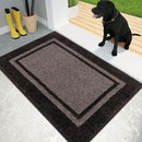 PURRUGS Dirt Trapping Door Mat 20" x 32", Non-Slip/Skid Machine Washable Entryway Rug, Shoes Scraper, Area Rug, Super Absorbent Welcome Mat for Muddy Wet Shoes and Paws, Grayish Brown & Coffee by CozyNest Decor