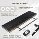 Fun Memories Floating Shelves for Wall 36 Inches, Wood Shelves with Invisible Bracket, 10" Deep Shelves Wall Mounted, Large Wood Floating Shelves for Living Room Bathroom, Black, Set of 2 by CozyNest Decor