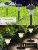 pearlstar 8 Pack Solar Lights Outdoor Waterproof, Warm White Pathway Lights Solar Powered,Solar Garden Light,Landscape Lighting for Decor,Patio,Garden,Yard,Pathway,Walkway by GreenHaven Gardens