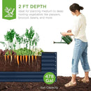 Best Choice Products 8x4x2ft Outdoor Metal Raised Garden Bed, Deep Root Planter Box for Vegetables, Flowers, Herbs, and Succulents w/ 478 Gallon Capacity - Navy by GreenHaven Gardens