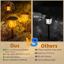 Solar Pathway Lights Outdoor with Flickering Flame, IP65 Waterproof, 6PK Solar Flame Lights with Hook, Upgraded 1000mAH Battery, Up to 12Hrs, Auto On/Off, Decor for Garden, Walkway by GreenHaven Gardens