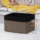 COMFY-HOMI 3PACK Cotton Rope Square Basket with Handles for Shelves|Dog Toy Bin and Storage|Baby Gift|Shoe Organizer|New 13.5" x 11" x 9.5" for Living Room (Black/Jute) by TinyTreasures Baby Boutique