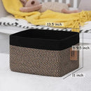 COMFY-HOMI 3PACK Cotton Rope Square Basket with Handles for Shelves|Dog Toy Bin and Storage|Baby Gift|Shoe Organizer|New 13.5" x 11" x 9.5" for Living Room (Black/Jute) by CozyNest Decor
