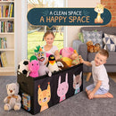Extra Large Toy Storage Organizer with Lid - Sturdy, Collapsible Toy Chest Storage Box with Cute Design - Toys Bin with Dividers for Kids, Boys, Girls, Nursery, Bedroom, Play room 37"x16"x14" by CozyNest Decor