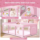 74" ×50" Large Baby Playpen, Baby Playard for Babies and Toddlers, Play Pens for Indoor & Outdoor, Sturdy Safety Play Yard with Soft Breathable Mesh, Anti-Fall, Pink by TinyTreasures Baby Boutique