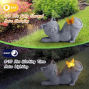 Solar Cat Garden Statue with Glowing Butterfly, Outdoor Resin Cat Figurine with Solar Light, Waterproof Yard Decor for Patio, Lawn, Porch, and Unique Garden Gifts for Cats Lovers by CozyNest Decor