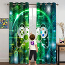 Gaming Curtain for Boys - 2Pcs Gamer Curtain Panels for Boys Bedroom Blackout Drapes Modern Games Patterns Windows Curtains Green Game Room Decor Grommet Top Curtains, 82" x 84" by TinyTreasures Baby Boutique