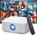Portable Mini Projector with Electric Focus, NICPOW Full HD 1080P Projector, Bluetooth Movie Projector with Auto Keystone, Two-Way Bluetooth, Ideal for Indoor Outdoor Use, White by TinyTreasures Baby Boutique
