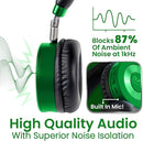 Puro Sound Labs JuniorJam Plus Volume-Limiting Wireless Bluetooth Headphones for Kids, Secure Audio with Adjustable On-Ear Design, 22-Hour Battery, Ideal for Tablets, Smartphones & PCs - Green by TinyTreasures Baby Boutique