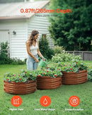 VEVOR 3 Pcs 2x2x1ft Round Galvanized Raised Garden Bed Kit, Outdoor Metal Raised Beds for Gardening Vegetables, Easy Assembly Garden Planter Box for Flowers Fruits with Open Base by GreenHaven Gardens