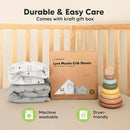KeaBabies 2-Pack Muslin Crib Sheets for Boys, Girls - 100% Organic Cotton Fitted Baby Crib Mattress Sheet, Soft Breathable Standard Toddler Bed Cover Bedding Set, Neutral, Durable 52x28 (Woodland) by TinyTreasures Baby Boutique