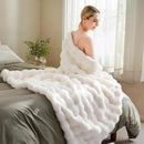 BENVWE Faux Fur Throw Blanket for Couch Bed - Fluffy Soft Thick Bubble Blanket for Living Room Home Decor - Mothers Day Birthday Gifts for Women, Cream White, 63" x 80" by CozyNest Decor