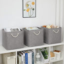 Bidtakay Grey Baskets Foldable Storage Cube Bins 13x13x13 Cube Storage Organizer Closet Set of 3 Fabric Storage Baskets for Home Office Large Baskets for Nursery Baby Toy Storage by TinyTreasures Baby Boutique