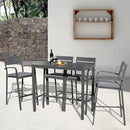 Soleil Jardin Bar Table High Top Table with All-Aluminum Frame Rectangular Pub Table for Indoor & Outdoor Use, Easy Assembly & Low Maintenance, Dark Grey by CozyNest Decor