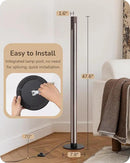 EDISHINE Floor Lamps for Living Room, Upgraded Dual-Sided Lighting, Wooden Corner Floor Lamp, LED Corner Lamp with Remote/Foot Control, 7CCT & Dimmable Standing Lamp for Bedroom, Office, Dark Walnut by CozyNest Decor