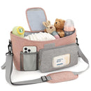 Accmor Universal Stroller Organizer with Insulated Cup Holder, Stroller Caddy Bag Accessories, Stroller Cup Holder Organizer for Uppababy Baby Jogger Britax Stroller, Pink by TinyTreasures Baby Boutique