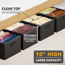 SpaceAid 4 Pack 10" High Under Bed Storage Containers, Large Underbed Storage Organizer Bins with Lids for Bedroom, Dorm, Clothes, Closet Organization, Bed Sheets and Blankets (Black) by CozyNest Decor