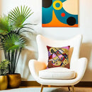 Kandinsky Modern Couch Pillow Cover - Yellow Gold | Abstract, Contemporary, Outdoor, Mid Century Chair Cushions | Handmade Wool Size 18x18 by CozyNest Decor