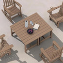 SERWALL Patio Coffee Table, HDPE Rectangle Outdoor Coffee Table, Brown by CozyNest Decor