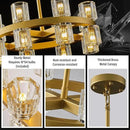 Gold Chandelier Light Fixture Kitchen and Dining, 16-Lights Modern Chandeliers for Dining Room, 18" Farmhouse Kitchen Pendant Lights Over Table, Crystal Wagon Wheel Chandelier(Bulbs Included) by CozyNest Decor