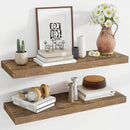 36 Inch Floating Shelves, 12 Inch Deep Floating Shelves for Wall, Floating Shelf with Invisible Brackets, Deep Shelves for Bathroom, Bedroom, Living Room, 2 Pack, Brown by CozyNest Decor