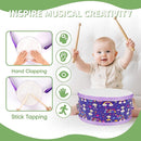 Kids Drum Set with Adjustable Strap: Toddler Musical Instrument for Ages 3-5, Wearable Drum Kit with Drumsticks, Educational Percussion Toy for Rhythm Music Development (Purple) by TinyTreasures Baby Boutique