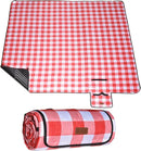 HX&OD Outdoor Picnic Blanket, Extra Large, 80''x60'' Waterproof Foldable Blankets Gingham Picnic Mat for Beach, Camping Grass Lawn Park Accessories Cute Couple Ideas Wedding (Red, 80”x60”) by TinyTreasures Baby Boutique