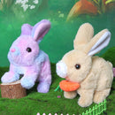 Easfan Easter Hopping Bunny Plush with Carrot Jumping Spotted Rabbit Ears Nose Moving Educational Plush Toy Interactive Toy Electric Birthday Gift for Toddlers Kids,7" by TinyTreasures Baby Boutique