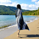 Traditional Handwoven Mexican Blanket, Large Falsa Serape - Soft & Durable - Vibrant Beach, Picnic, Yoga & Camping Mat - Lightweight Boho Throw 70"x50" (Onyx) by CozyNest Decor