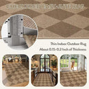 Lahome Checkered Easy Jute Indoor Outdoor Rug, 3x5 Washable Nature Rug for Entryway Living Room Indoor, Farmhouse Non Slip Checkerboard Carpet for Entry Guestroom Deck by CozyNest Decor