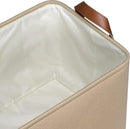 KEEGH Storage Baskets for Organizing, Fabric Storage Bins for Shelves with Leather Handle, Shelf Baskets for Closet Organization, 15" L x 11" W x 10" H, Brown, 4 Pack by CozyNest Decor