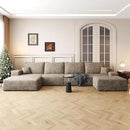 136" Sectional Couches for Living Room Modern Modular Sofa with L-Shape Couchs Upholstered Boneless Couch Deep Seat Sectional Couch with Chaise (Camel, Left Facing Chaise+3Seaters+Ottoman) by CozyNest Decor