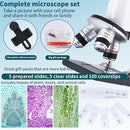 Microscope 40X-2500X Magnification with 4.3-inch Display, Wide-Angle 10X and 25X eyepieces, and Built-in 5-megapixel Camera for School Labs, Animal Husbandry (White) by TinyTreasures Baby Boutique