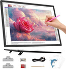 HIUKCOLED A3 Built-in Tilt Stand Light Tracing Box, 6-level＆Stepless Dimmable Adjustable Brightness Light Pad with 3 Colors,Battery Powered LED Light Board for Drawing,Diamond Painting,Sketching,X-Ray by TinyTreasures Baby Boutique