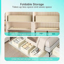 3PCS Under Bed Storage Bins with Metal Frame, Linen Fabric Frame Storage Box Clothes Organizer Bins, Underbed Container with Clear Window (Beige, 15.7 x 13 x 6IN) by CozyNest Decor